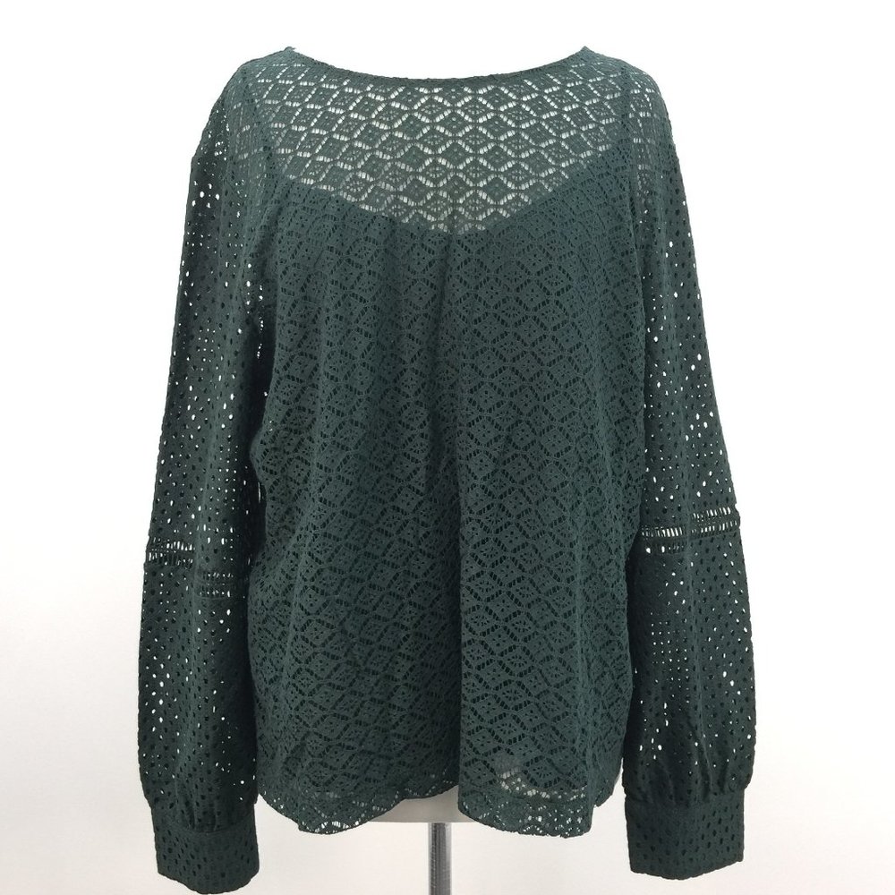 NWT Banana Republic Emerald Green Lace Blouse